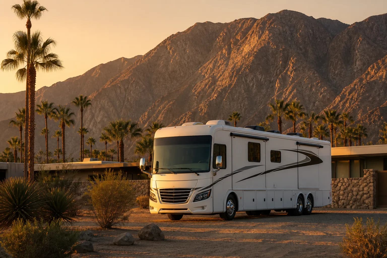 RV camping in the Coachella Valley near Palm Springs California